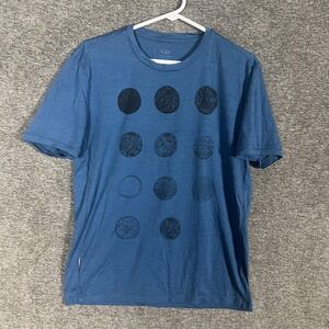 Icebreaker Shirt Mens Large Blue Graphic Merino Wool Lightweight Tee Running